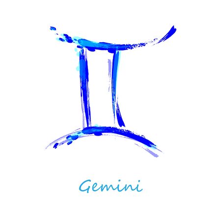 Abstract illustration of the zodiac sign Gemini. Zodiac icon. Astrology.のイラスト素材