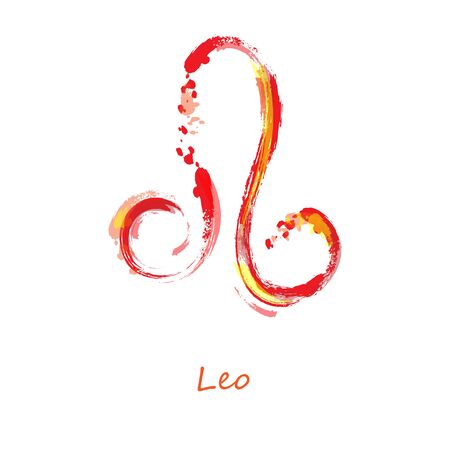 Abstract illustration of the zodiac sign Leo. Zodiac icon. Astrology.のイラスト素材