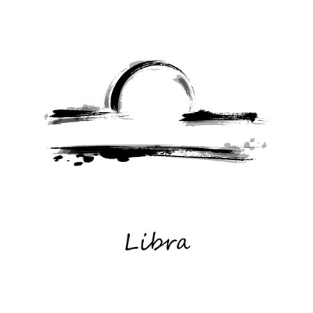 Abstract illustration of the zodiac sign Libra. Zodiac icon. Astrology.のイラスト素材