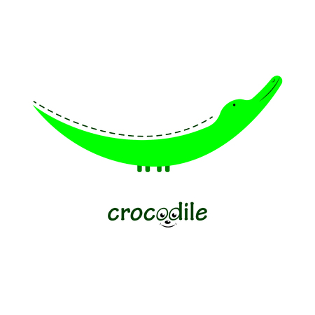 abstract illustration of a crocodile. Funny animal. Flat style. Isolated.のイラスト素材