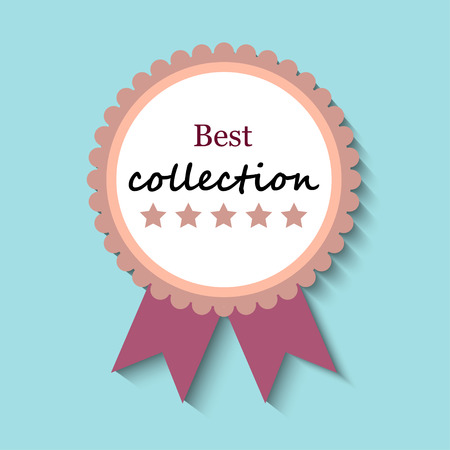 abstract illustration with medal. Sign of the winner, a symbol of success. Flat style.のイラスト素材