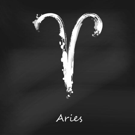Abstract illustration of the zodiac sign Aries. Zodiac icon. Astrology.のイラスト素材