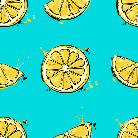 Abstract pattern with lemons. Background for the design of wallpaper, fabric and other.のイラスト素材