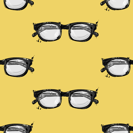 Vector abstract seamless pattern with sunglasses. Fashion illustration. Beauty and fashion.のイラスト素材
