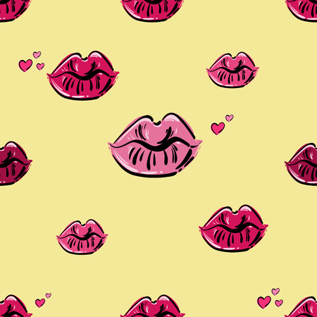 Vector abstract seamless pattern for your design. Kiss. Trendy background for your design fabric, wallpaper, t-shirts.のイラスト素材