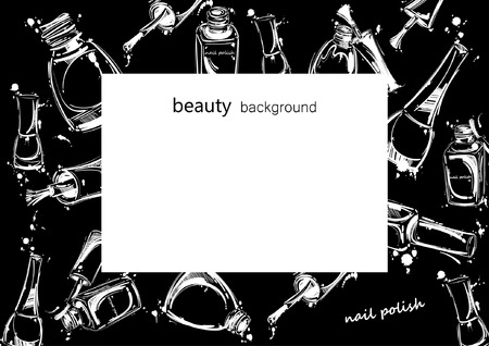 Vector abstract banner with nail polish. Beauty and fashion.のイラスト素材
