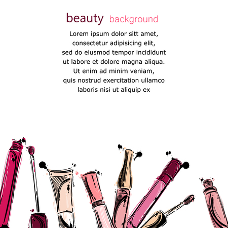 Vector abstract background with a lip gloss. Fashion illustration.のイラスト素材