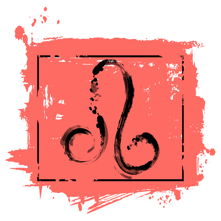 Abstract illustration of the zodiac sign Leo. Zodiac icon. Astrology.のイラスト素材