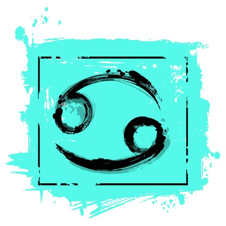 Abstract illustration of the zodiac sign Cancer. Zodiac icon. Astrology.のイラスト素材