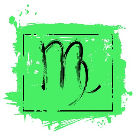 Abstract illustration of the zodiac sign Virgo. Zodiac icon. Astrology.のイラスト素材
