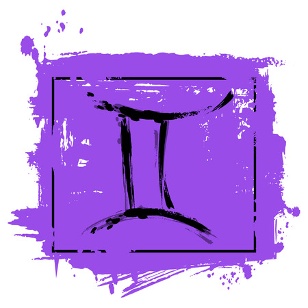 Abstract illustration of the zodiac sign Gemini. Zodiac icon. Astrology.のイラスト素材