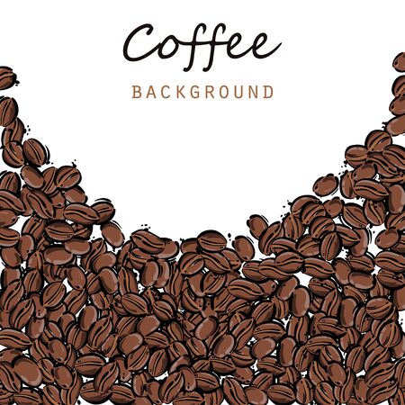 Vector abstract illustration with coffee beans.のイラスト素材