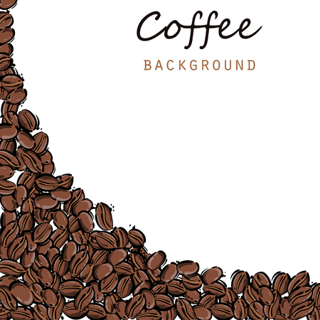Vector abstract illustration with coffee beans. Coffee house. Coffee background.のイラスト素材
