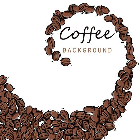 Vector abstract illustration with coffee beans.のイラスト素材