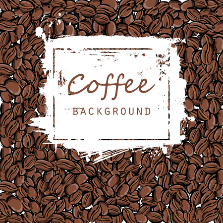 Vector abstract illustration with coffee beans.のイラスト素材