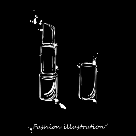 Vector abstract illustration of lipstick. Fashion illustration.のイラスト素材