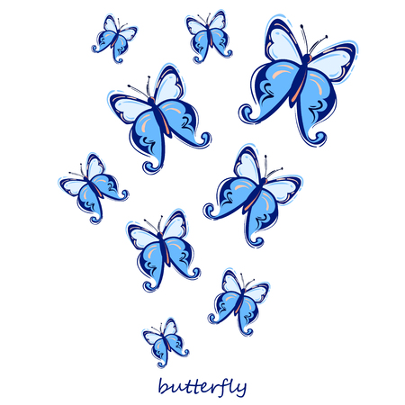 Vector abstract illustration with butterfly. Isolated background. Natureのイラスト素材