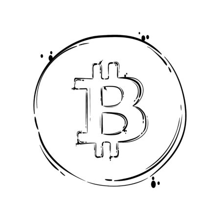 Isolated vector illustration. Bitcoin sign icon for internet money. のイラスト素材