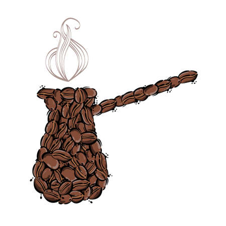 Vector abstract illustration with coffee beans. coffee house. coffee background.のイラスト素材