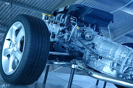 wheel of  car on a car show                     
