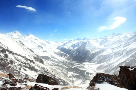 general view on Caucasus mountainsの写真素材