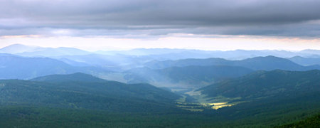  dramatic clouds under the Altai mountains