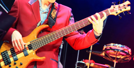 Guitar player at the rock concert