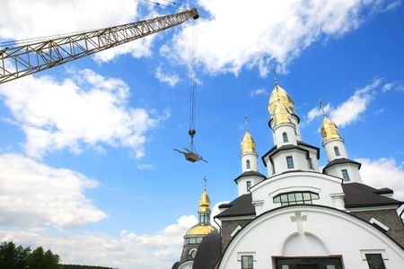 Construction of the christian church. Ukraineの写真素材