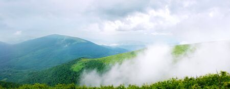 A panoramic view of the Carpathian Mountainsの写真素材