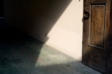 Old fashioned door on old Vilnius street. Lithuania