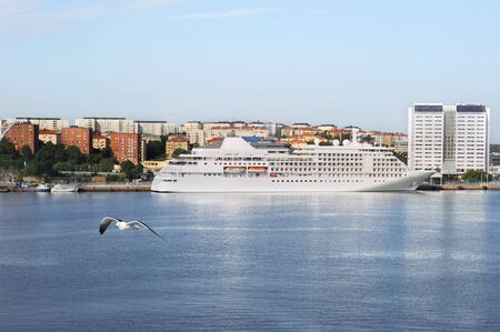 Cruise liner in Stockholm sea port. Swedenの写真素材