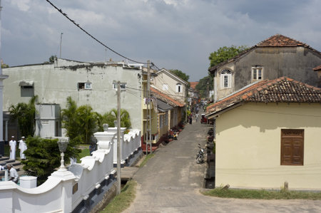 Galle, Sri Lanka - Jan 26: View on the Galle street - famous Sri Lankan town on January 26, 2011 in Galle,のeditorial素材