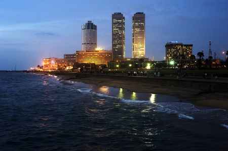 Colombo, Sri Lanka - Feb 22, 2011: Panorama of Colombo in the night. Colombo is the largest city and former capital of Sri Lanka.Colombo is the largest city and former capital of Sri Lanka.のeditorial素材