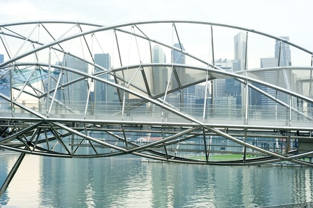 The Helix Bridge , previously known as the Double Helix Bridge , is a pedestrian bridge linking Marina Centre with Marina South in the Marina Bay area in Singaporeのeditorial素材
