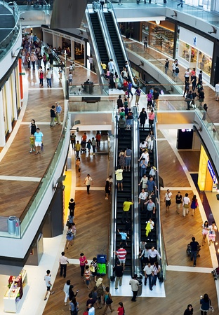 Singapore, Republic of Singapore - May 02, 2011: Shopping centre at Marina Bay Sands Resortのeditorial素材