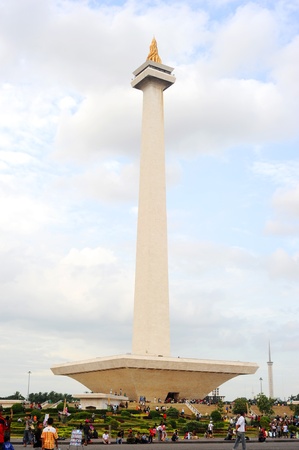 Jakarta,Indonesia - March 3, 2011: people at  National Monument l (Monas) is a 433 ft (132 meter) tower in the center of Merdeka Square, Central Jakarta, symbolizing the fight for Indonesia's independenceのeditorial素材