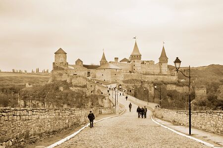 KAMYANETS-PODILSKY, UKRAINE - OCTOBER 10: Kamyanets-Podilsky Castle on October 10, 2011 Kamyanets-Podilsky, Ukraine . The castle and its surrounding complex is one of the Seven Wonders of Ukraine.のeditorial素材