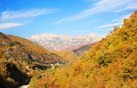 Montenegro mountain village in the sunhine dayの写真素材