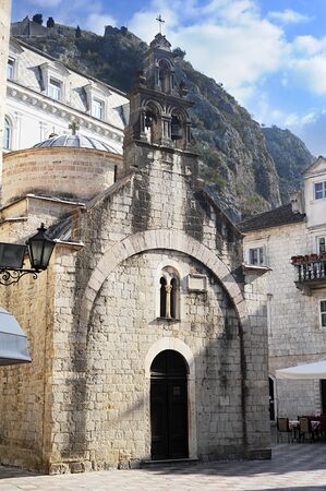 St.Luke's Church in Kotor old city in the day. Montenegroの写真素材