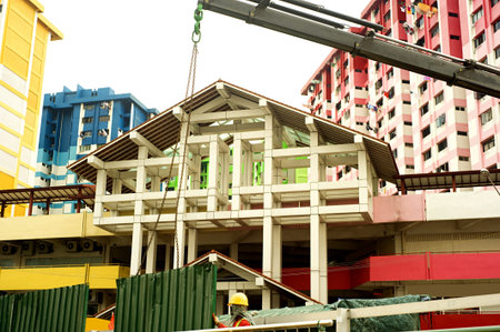 Singapore, May 04, 2011: Construction activity in Singapore