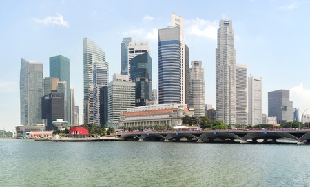 Panorama of Singapore in the sunshine dayの写真素材