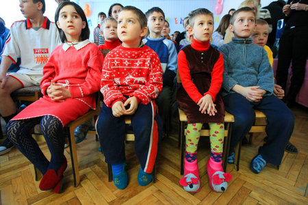 Kiev, Ukraine - February 21, 2008: Children at Shelter for Minors. Of Ukraine’s nine million...