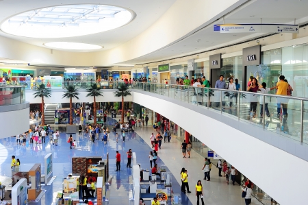 Manila, Philippines - April 03, 2012: SM Mall of Asia (MOA) is a shopping mall in Manila. SM Mall of Asia is the 2nd largest mall in the Philippines and the 4th largest shopping mall in the world. It has a land area of 42 hectares and has a gross floor arのeditorial素材