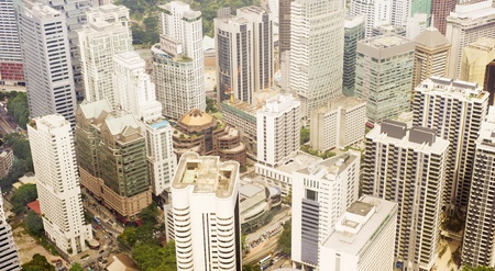 Aerial view on Kuala Lumpur business center from KL Tower, Malaysiaのeditorial素材