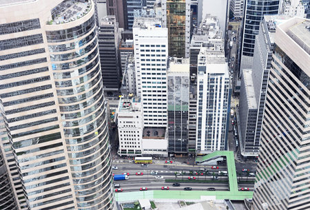 Aerial view on Hong Kong street