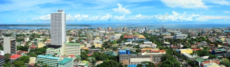 Panorama of Cebu city. Cebu is the Philippines second most significant metropolitan centre and main domestic shipping port.の写真素材