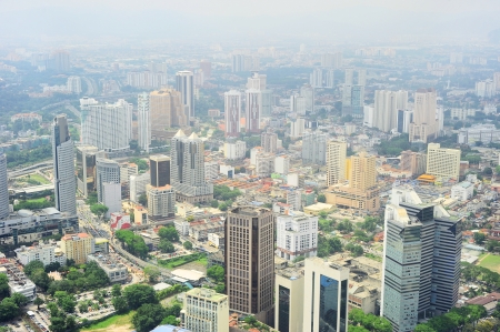 Aerial view of Kuala Lumpur from KL Towerの写真素材
