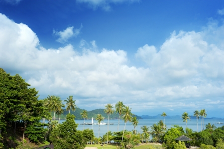 Tropical landscape in the sunshine day. Koh Chang island, Thailandの写真素材