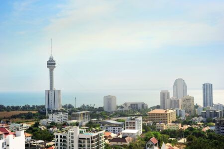 Skyline  of Pattaya from the view point. aerial viewの写真素材