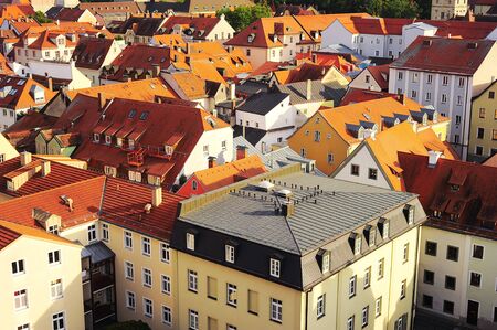 Aerial view on Regensburg, Germany  Regensburg city centerの写真素材